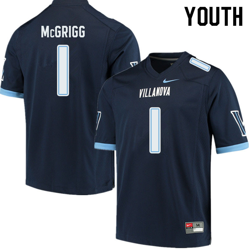 Youth #1 Josh McGrigg Villanova Wildcats College Football Jerseys Sale-Navy - Click Image to Close
